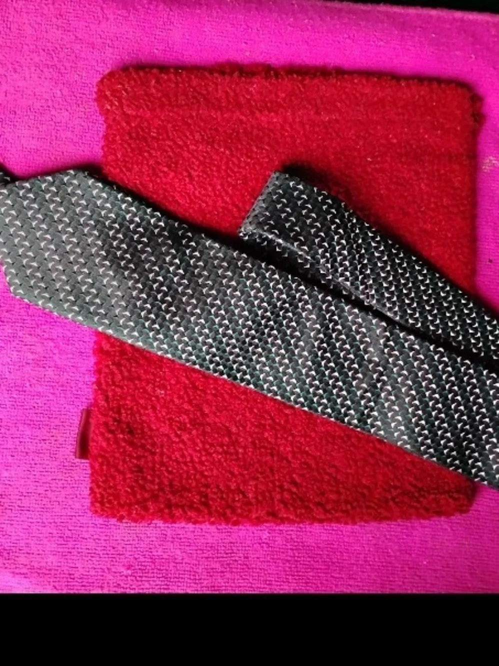 Men's Black Patterned Silk Tie - Unbranded